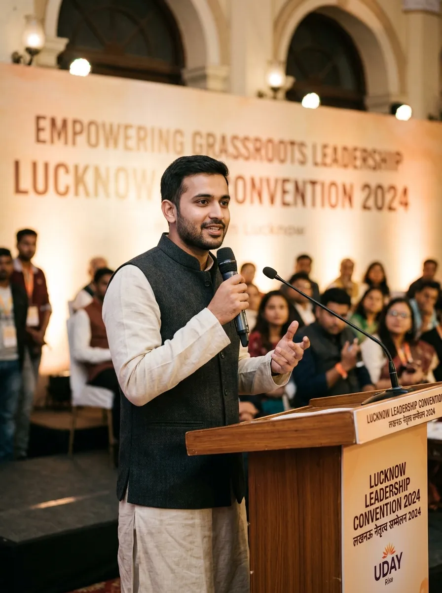 Achyut Tripathi, founder of Swapna Foundation, speaking at a public event.